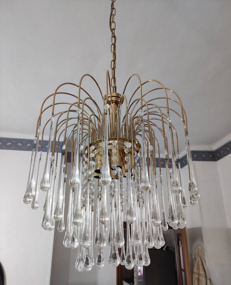 Large Sized Murano Waterfall Chandelier