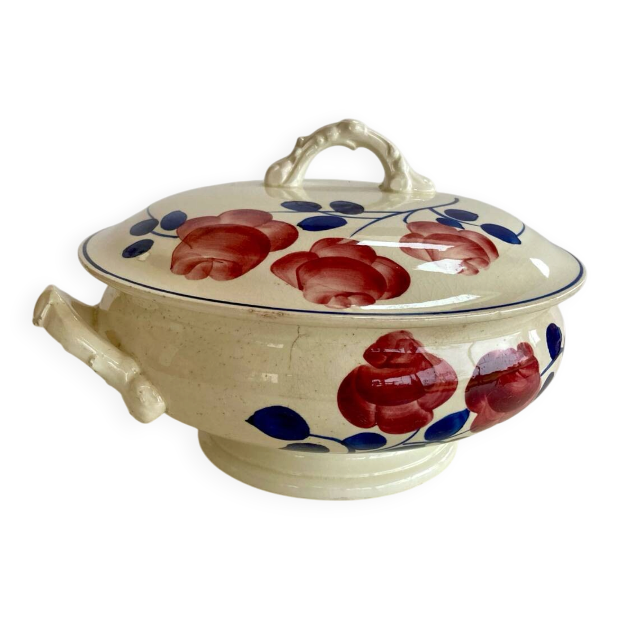 Vegetable tureen signed HBCM Red Roses