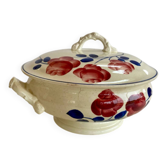 Vegetable tureen signed HBCM Red Roses