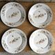 4 assiettes en porcelaine papillons