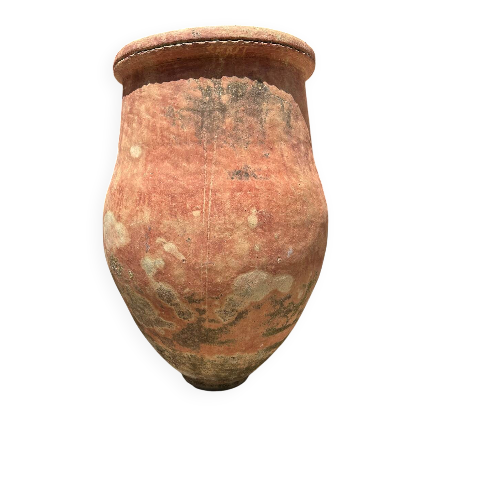 Ancient terracotta pottery jar from the 19th century.