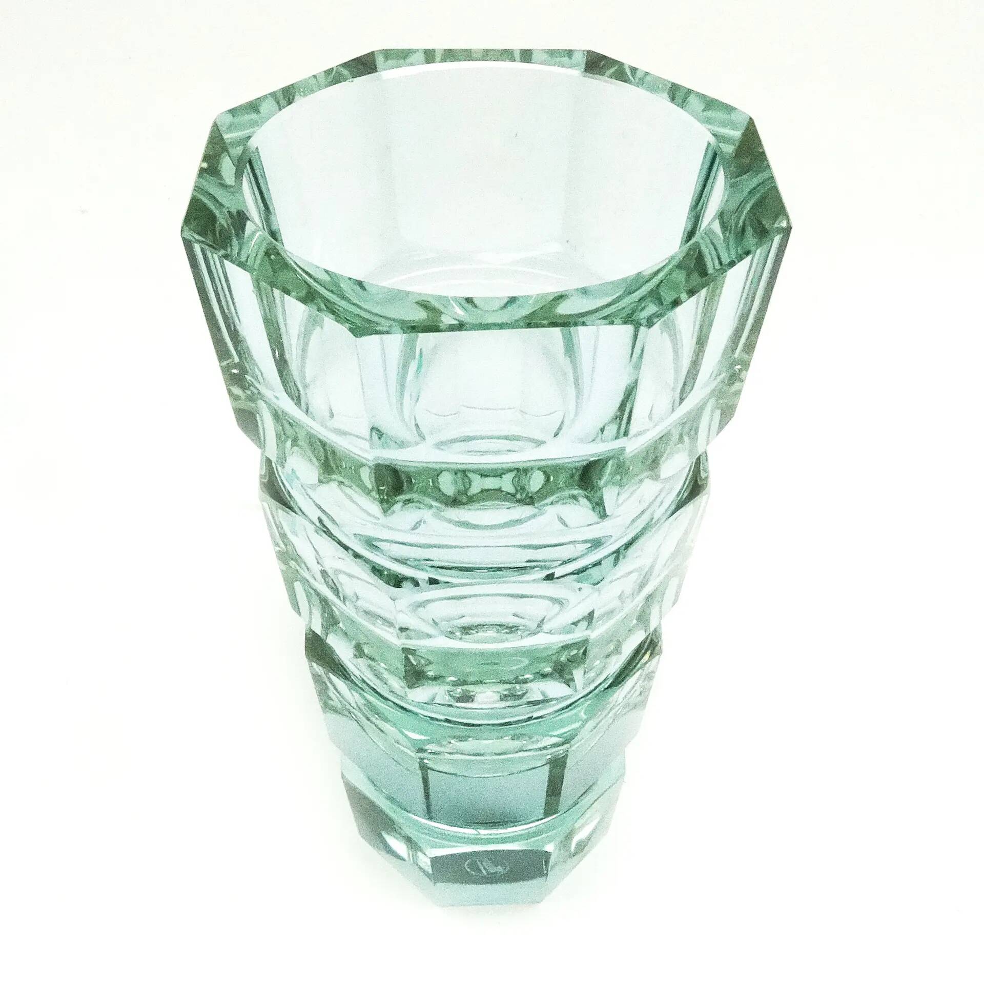 Art Deco vase, alexandrite glass, design by J. Hoffmann, Moser, Czechoslovakia, 1930s