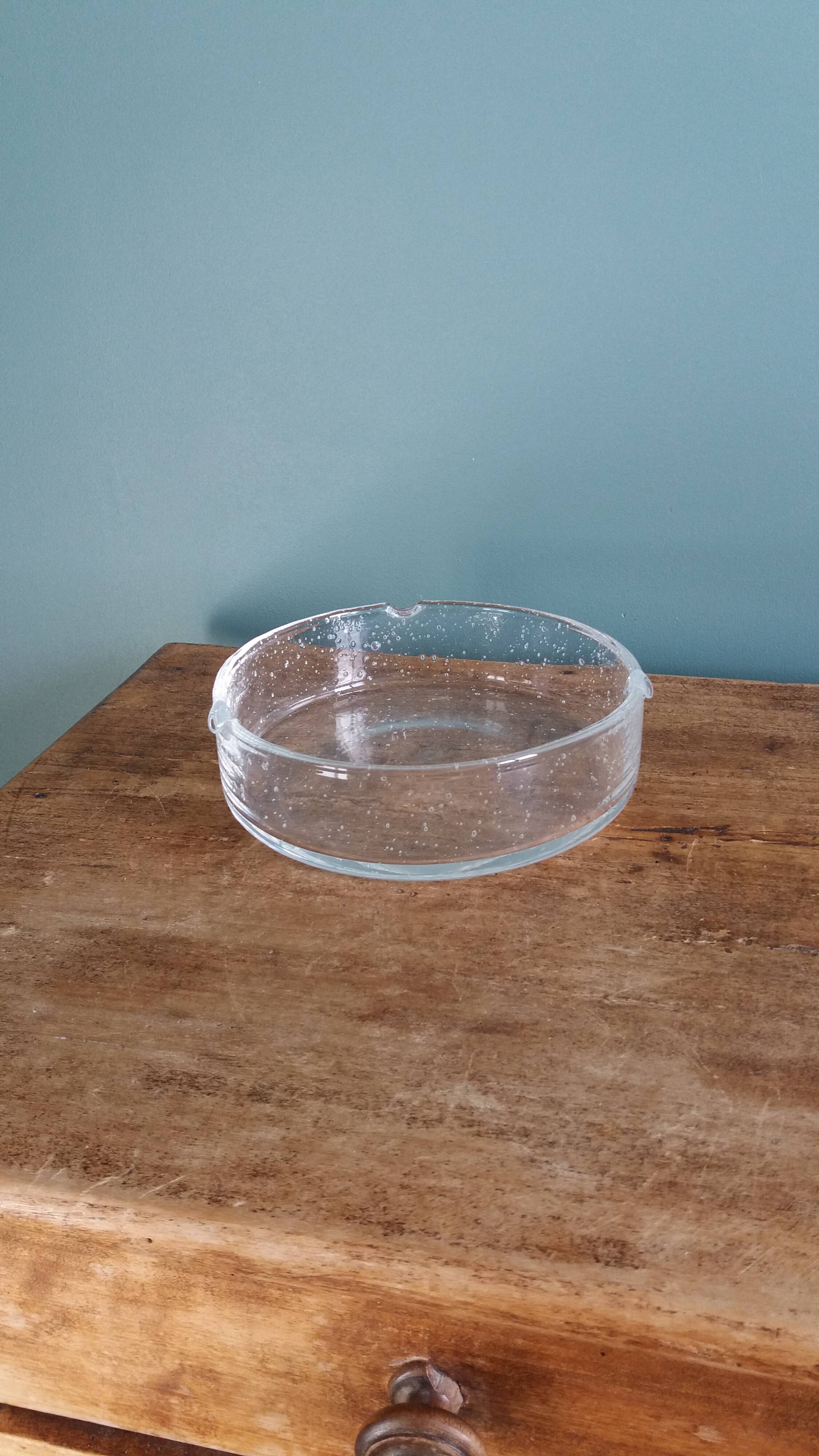 Cendrier ou vide-poche en verre bullé artisanal