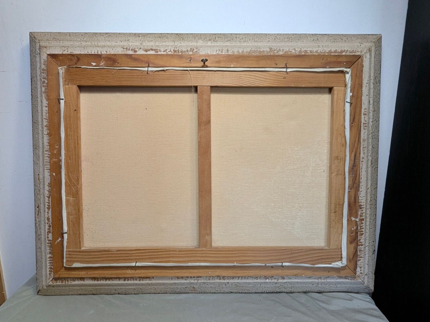 Old still life painting fruit bowl basket HST Montparnasse frame