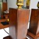Pair of Art Deco lamps in solid mahogany