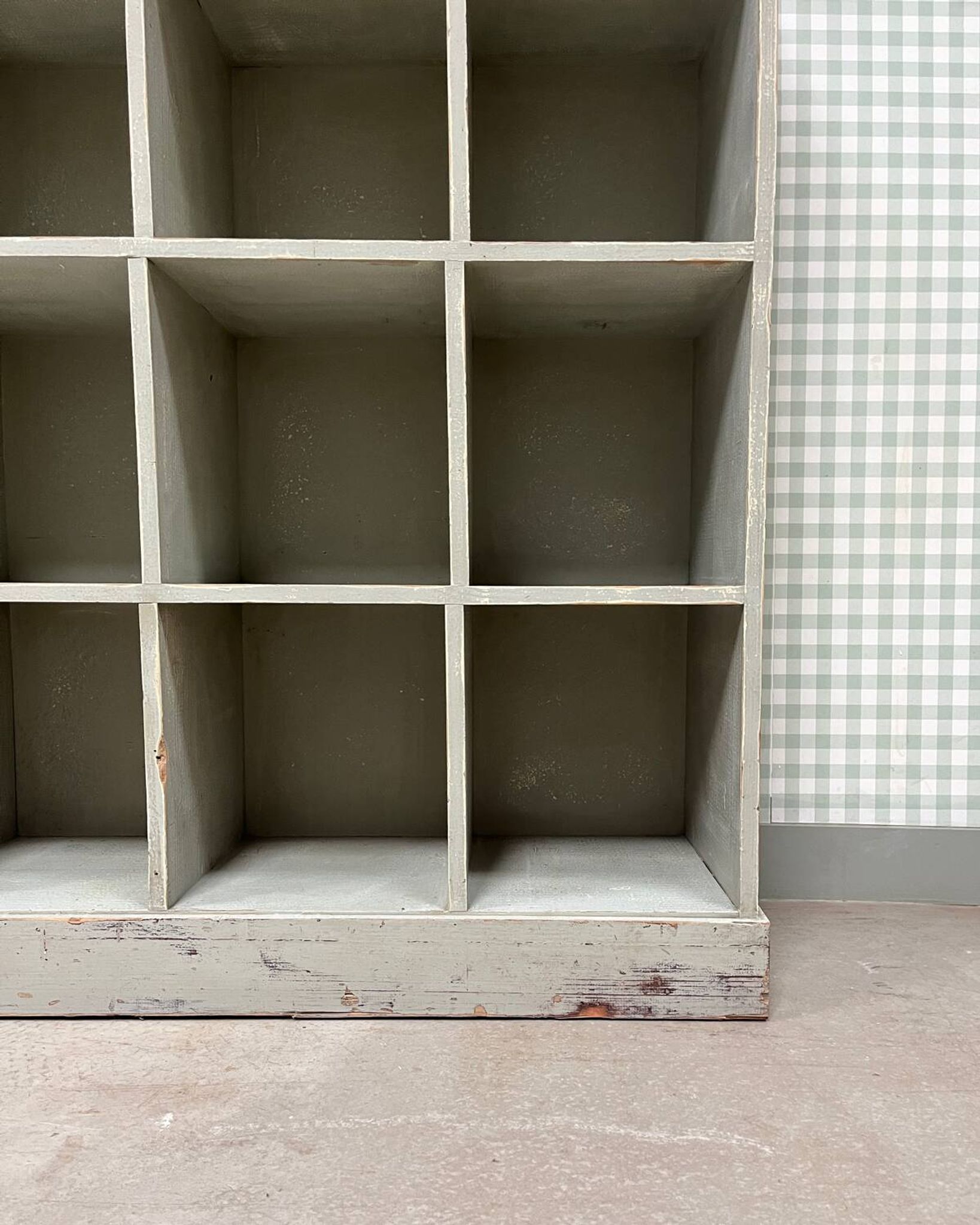 Large distressed wooden locker cabinet (renovated)