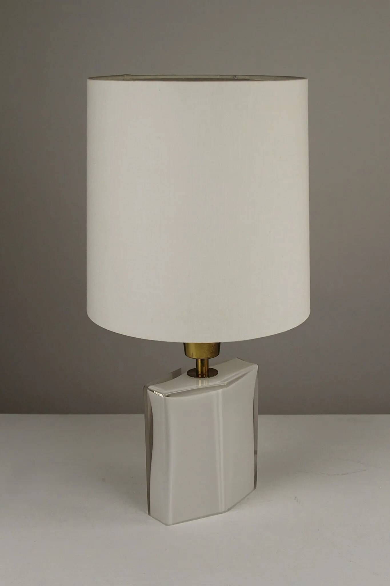 Opaline Glass Table Lamp – Flygsfors, Sweden — Late 1960s / Early 1970s
