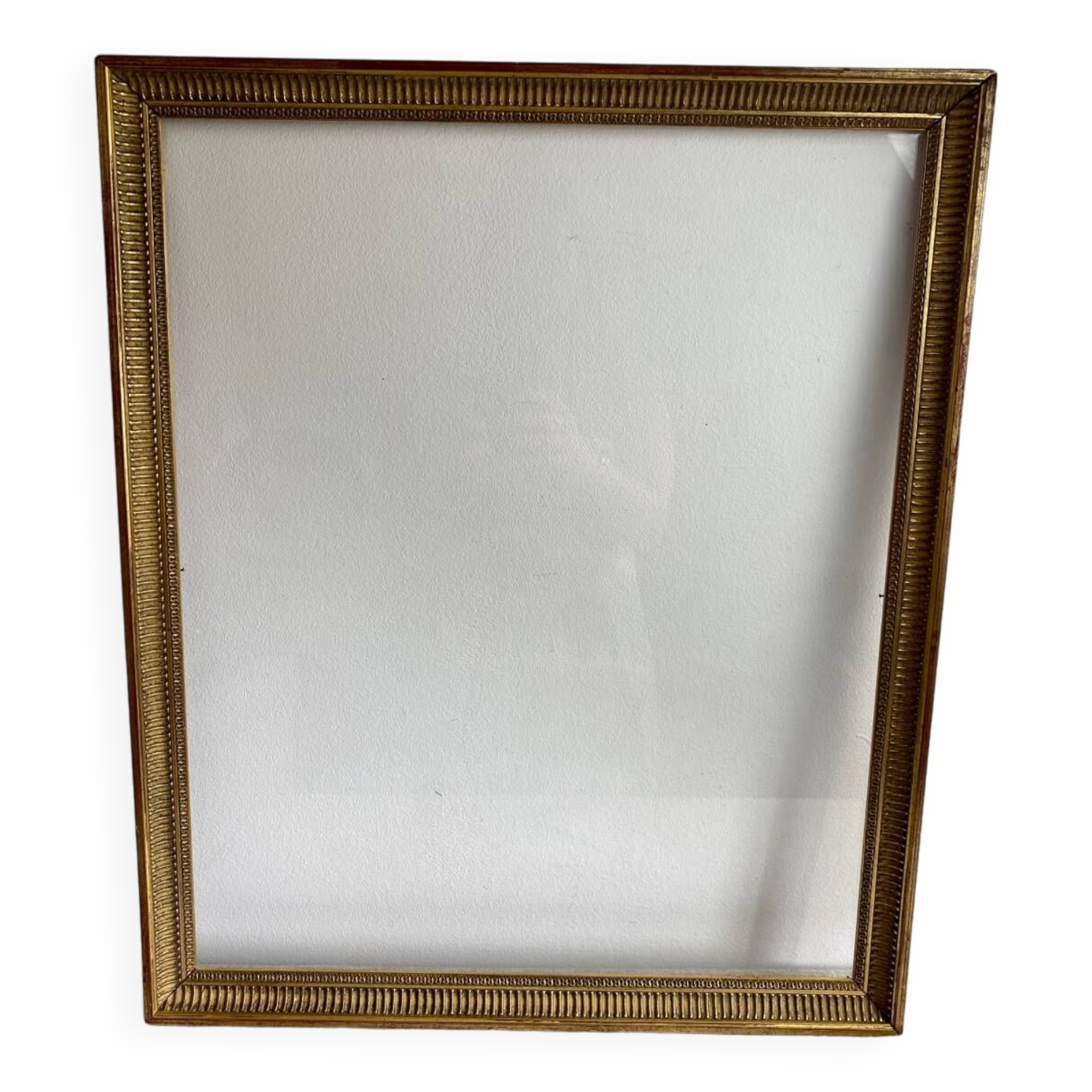 Old large glazed carved wooden frame
