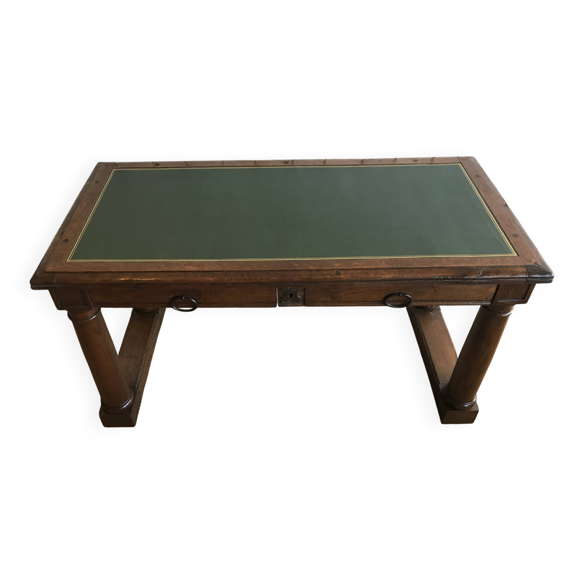 Oak and leather desk. Restored.