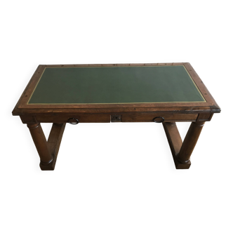 Oak and leather desk. Restored.