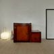 Step ladder side table in cherry wood and brass - Roche Bobois