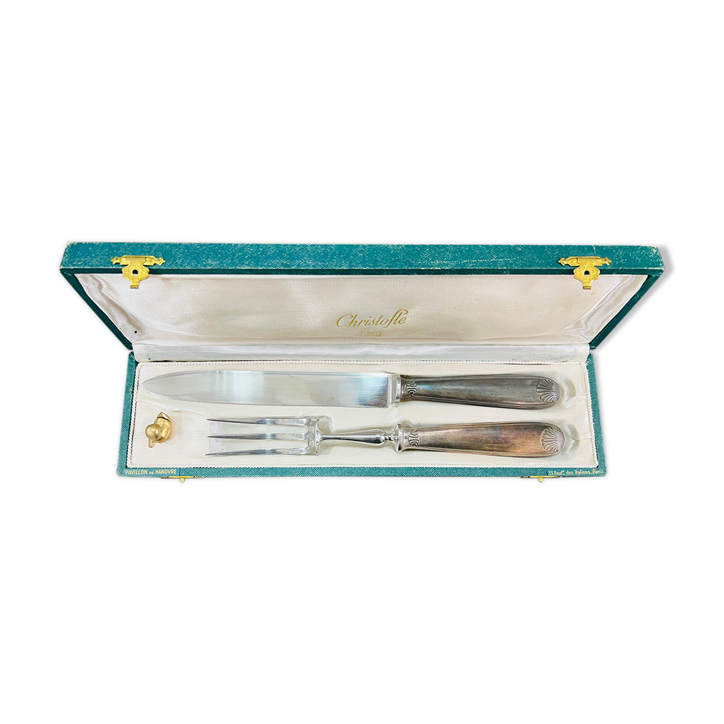 Silver metal cutting service cutlery, CHRISTOFLE, vendome model