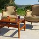 Bergère armchair in walnut and upholstered fabrics, set of 2