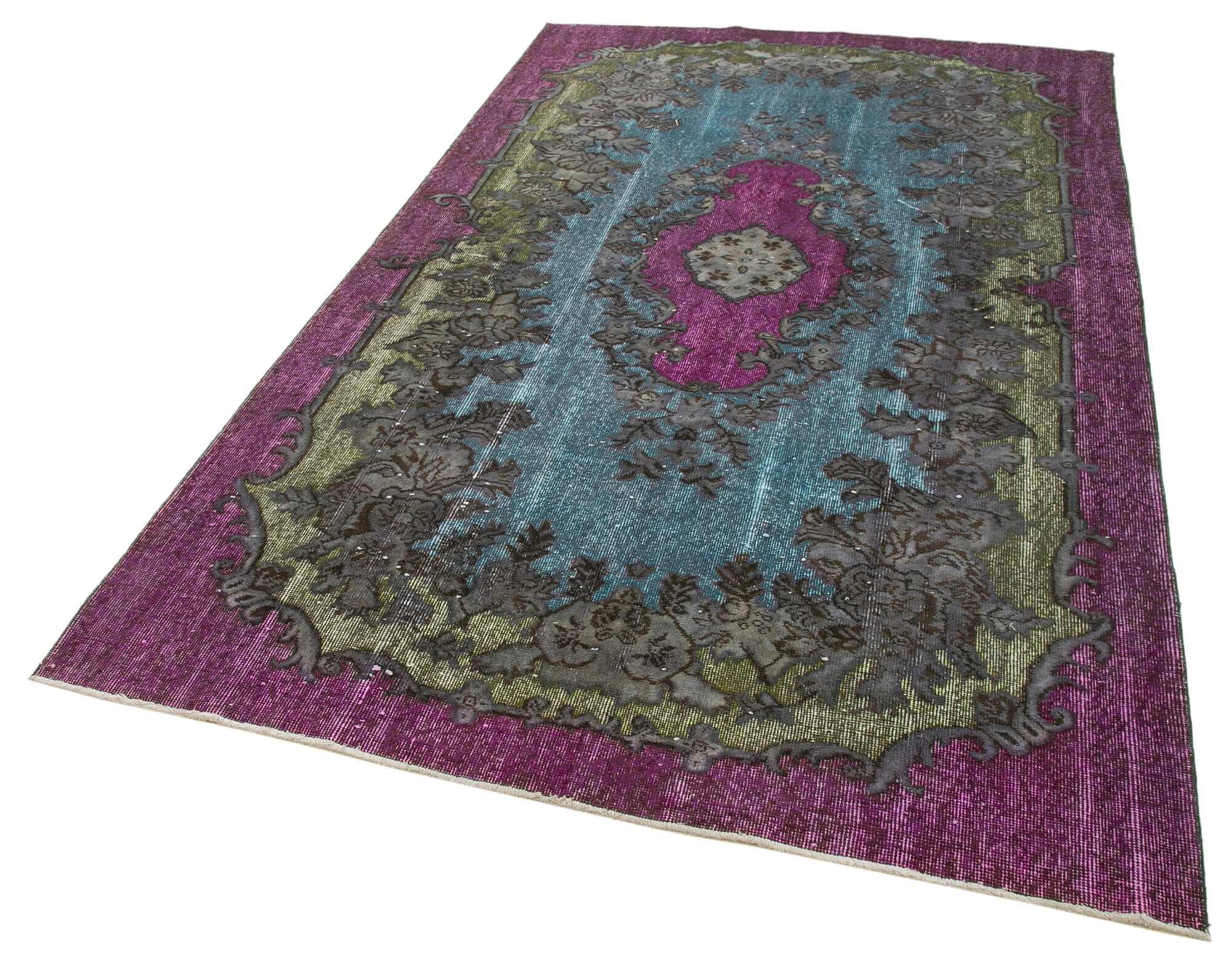 Hand-Knotted Antique Turkish 1980s 164 cm x 275 cm Purple Carpet