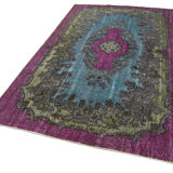 Hand-Knotted Antique Turkish 1980s 164 cm x 275 cm Purple Carpet