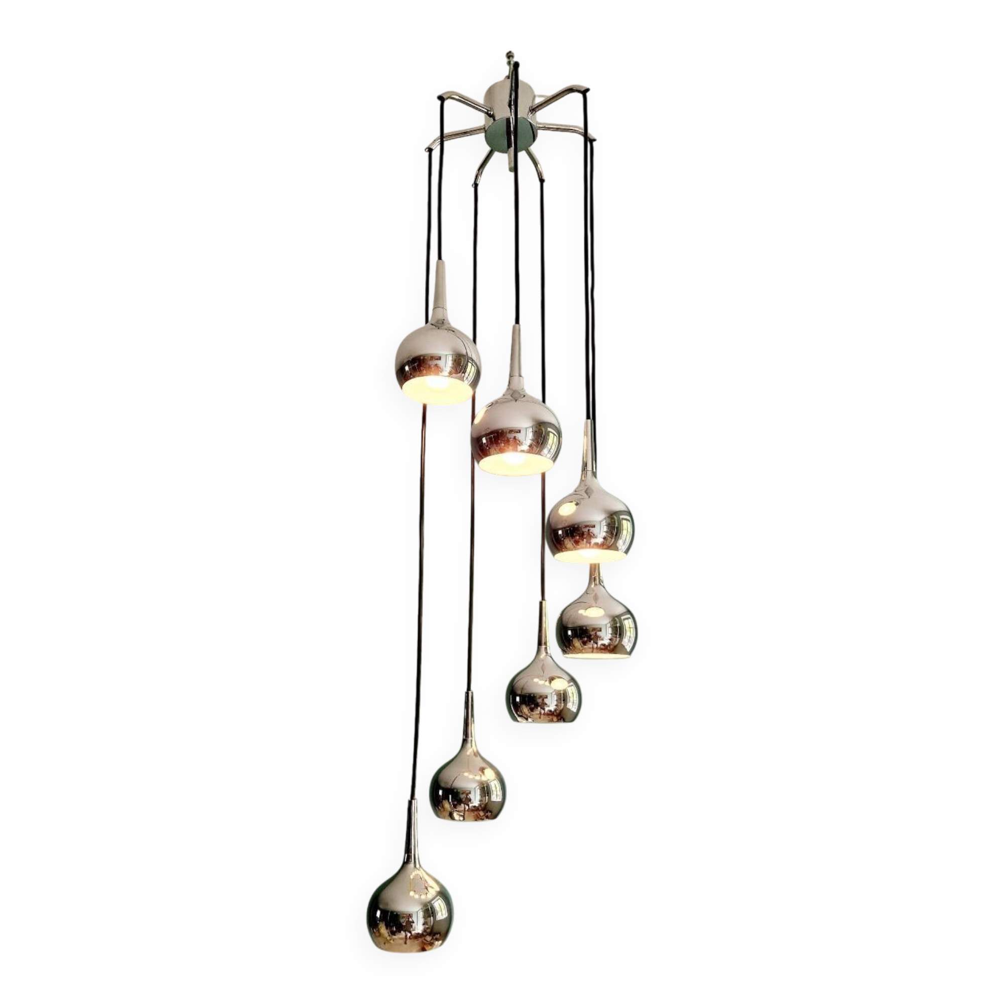 Large waterfall chandelier, design Hans-Agne Jakobsson, 1960-70