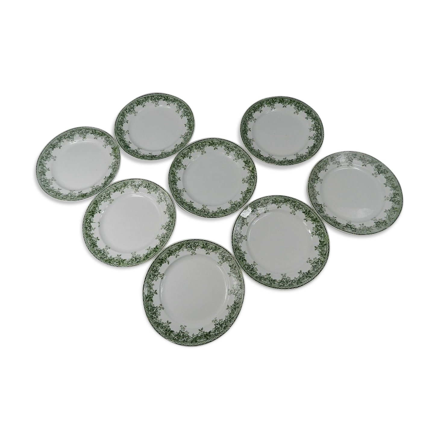 8 plates flat Ivy st Amand and Hamage