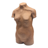 School bust of a female body in red clay terracotta