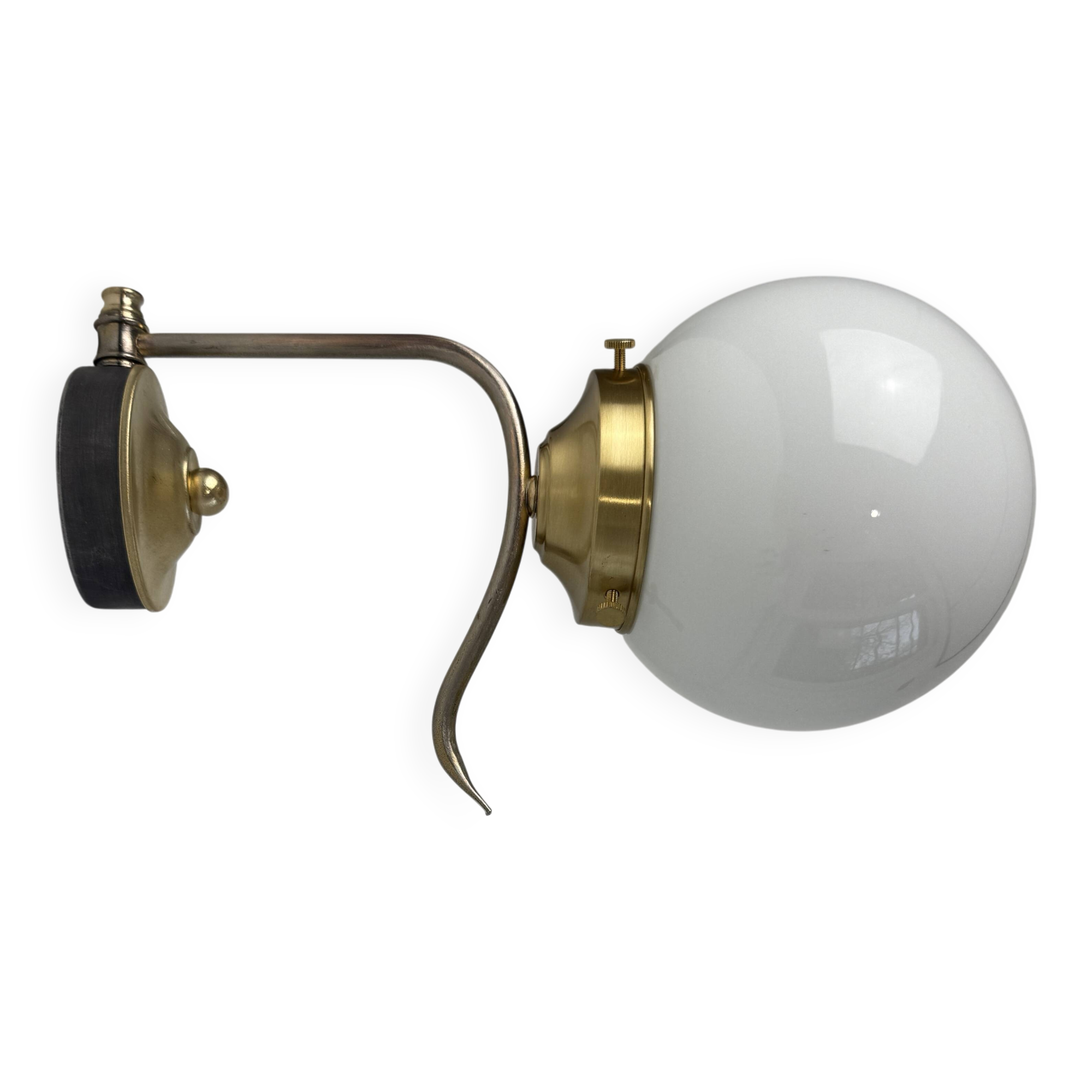Ancienne applique laiton & opaline vintage