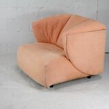Armchair Ligne Roset, pastel orange color, France, circa 1990