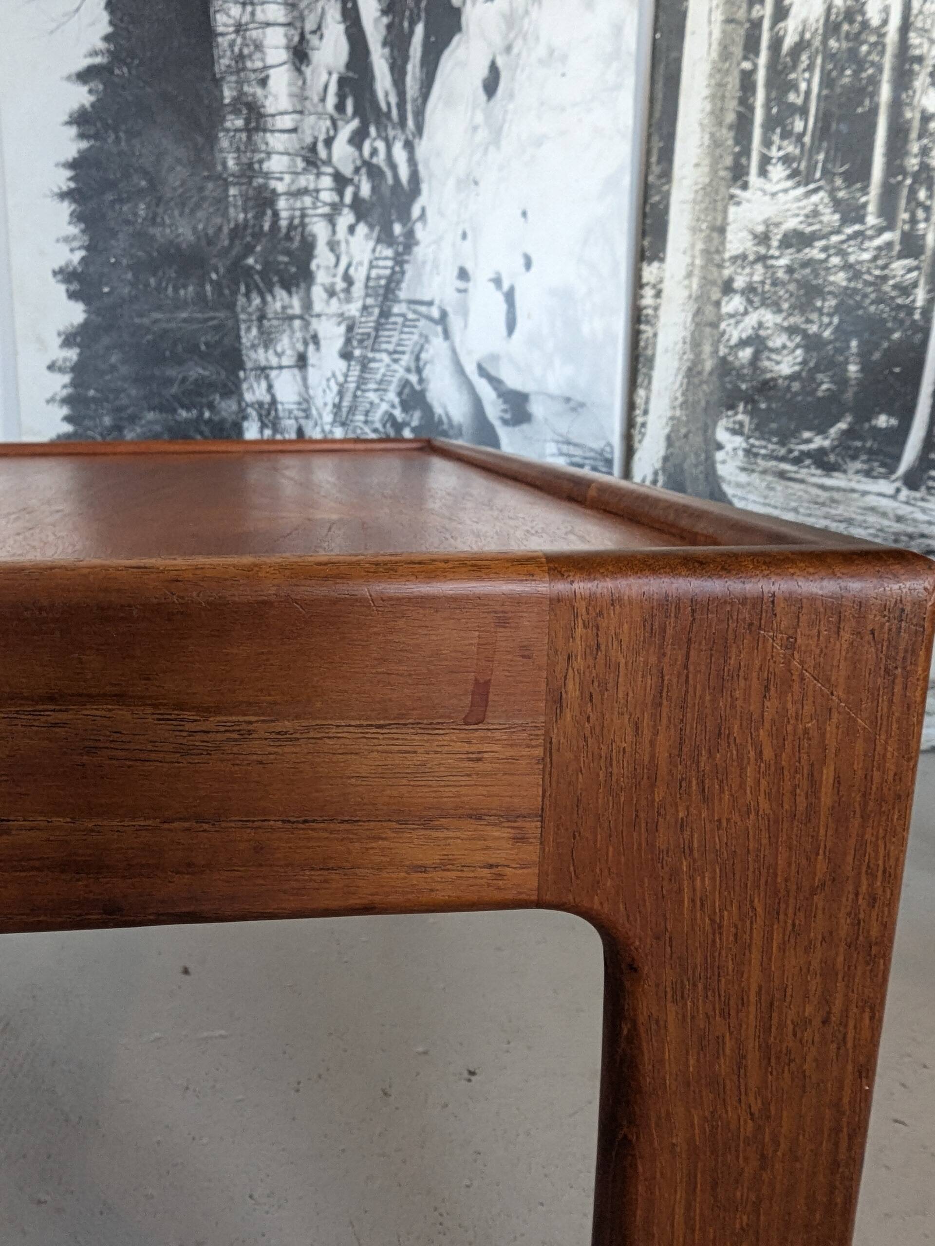 Square teak coffee table by Illum Wikkelso for N.Eilersen