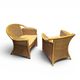 2 x wicker and bamboo patio chair / 1980s / faux suede / alcantara
