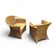 2 x wicker and bamboo patio chair / 1980s / faux suede / alcantara