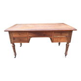 Napoleon III desk in solid walnut with 4 drawers