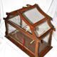 Large vintage wooden birdcage with metal mesh - Handmade 1960s
