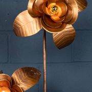 Vintage 20thc italian brass floral floor lamp c.1970