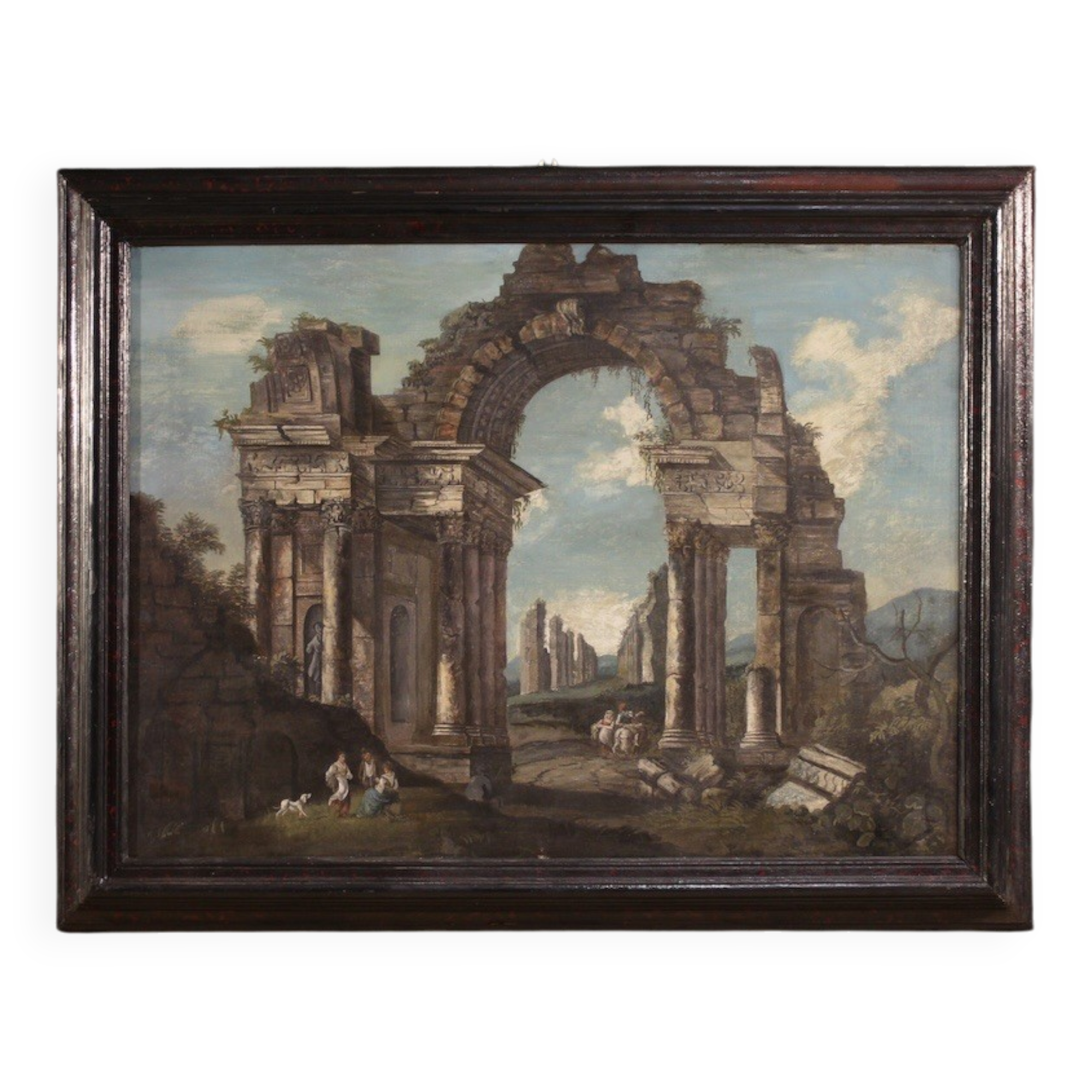 Peinture capriccio architecturale italienne du 20e siècle
