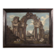 Peinture capriccio architecturale italienne du 20e siècle