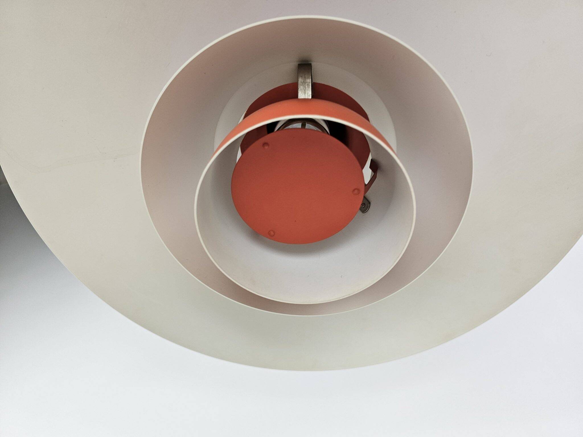 Louis Poulsen PH 4/3 pendant lamp orange metal shades by Poul Henningsen