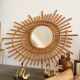 Ancien miroir rotin soleil ORTF vintage