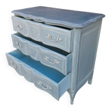 patinated curved chest of drawers