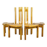 LAUKAAN PUU / brutalist pine dining table chairs “Rantasipi” / Finland 70s
