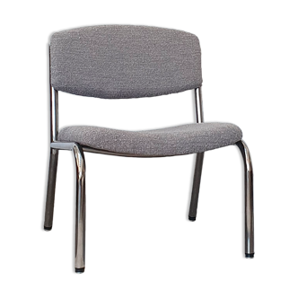 Chauffeuse fauteuil design vintage des années 70 bouclette