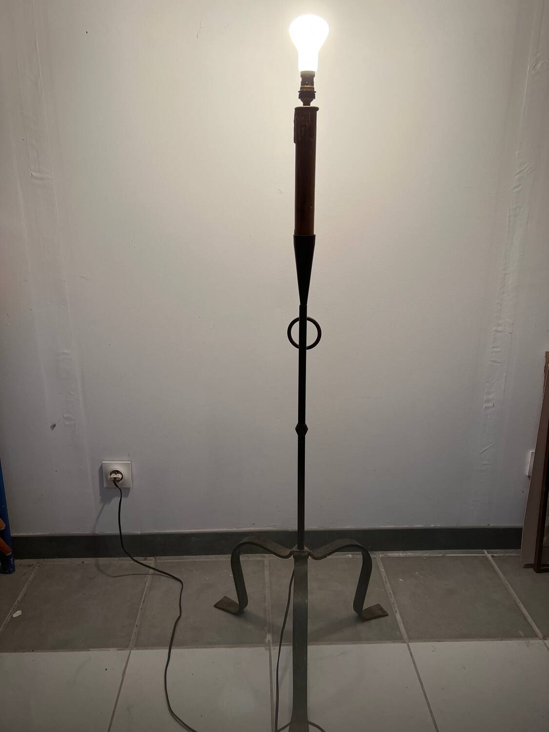 Wrought iron floor lamp/torchere 1950