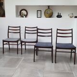 Set of 4 Scandinavian chairs in Rio rosewood