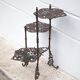Old bronze harness 3 levels, bronze plant holder, butterfly patterns, planter, patio