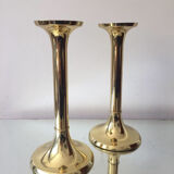 Danish mid century brass candleholders set of 2