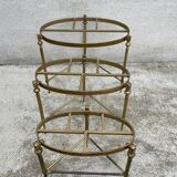 Vintage bronze, brass and onyx nesting table