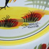 Ancienne Assiette Coq en Faïence - Henriot Quimper