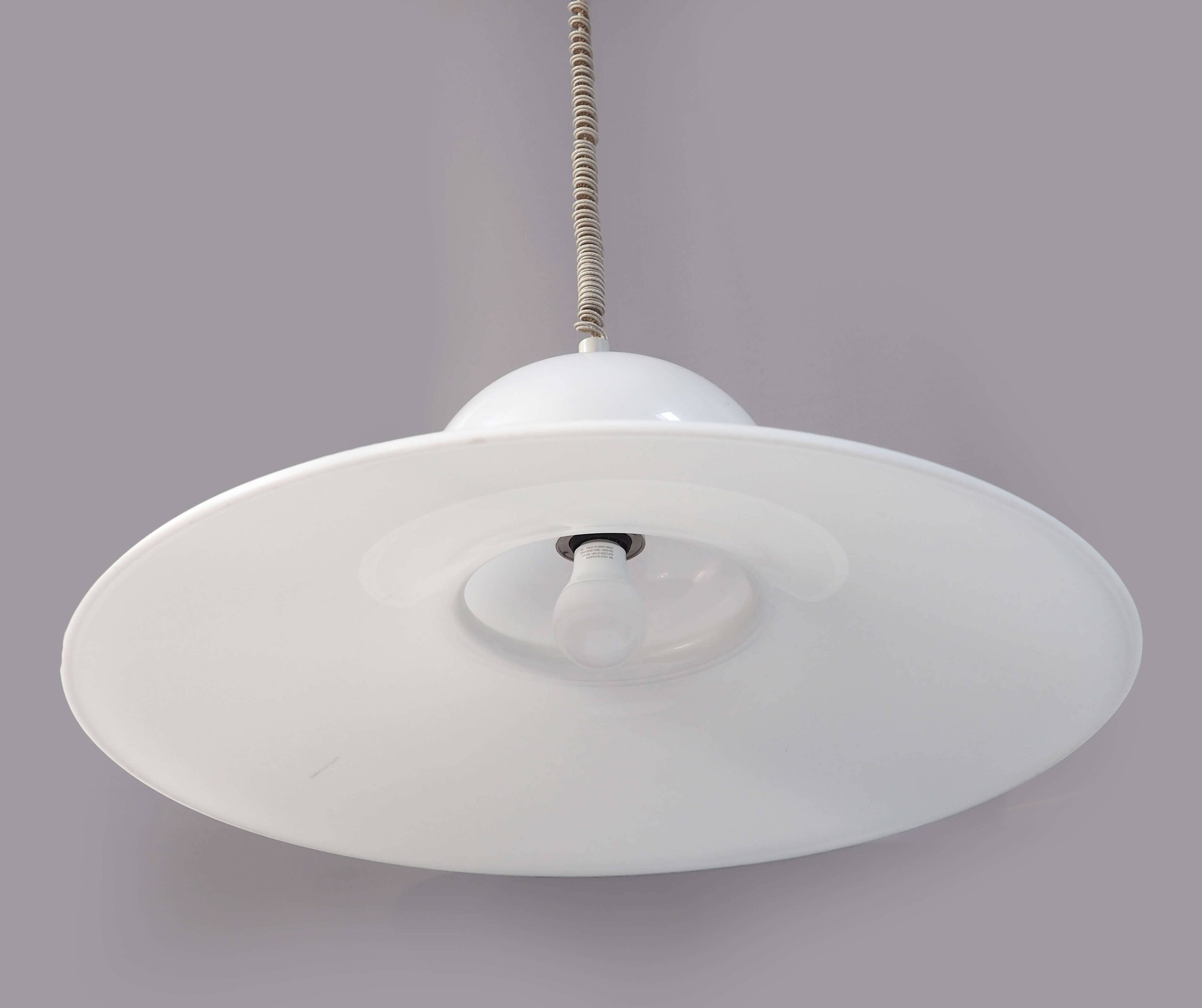 Giant Guzzini plexi and chrome pendant light