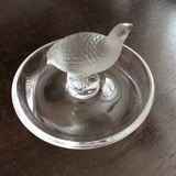 Lalique france empty pocket baguier in molded crystal pressed satin partridge