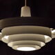 Satin white lacquered metal hanging from the 1960s