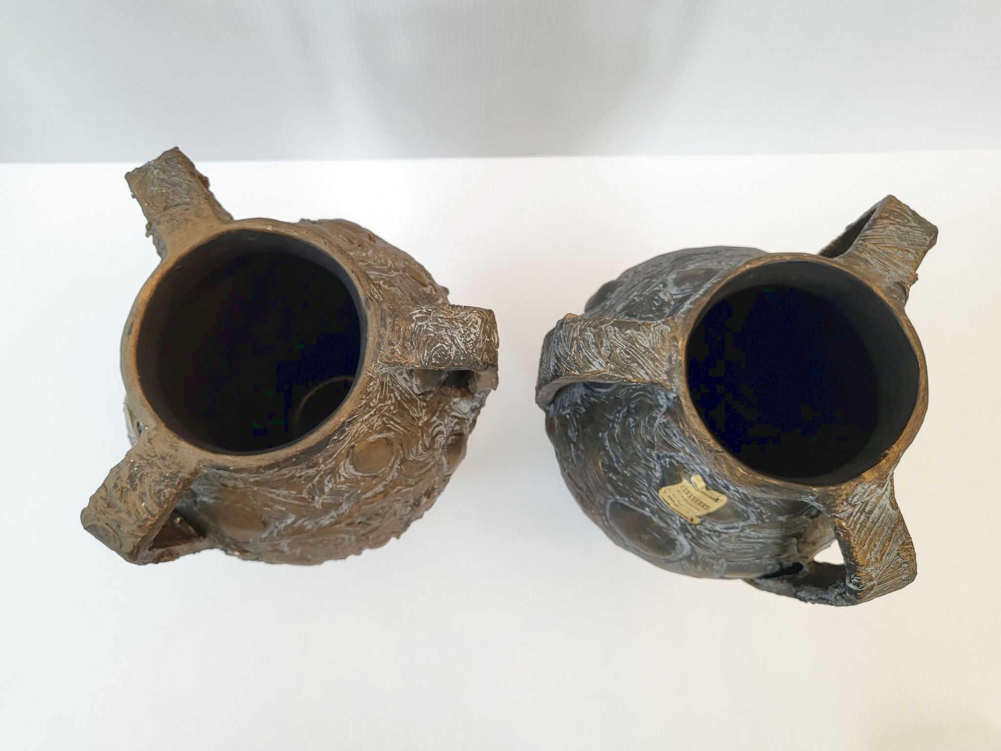 Pair of vintage Ceraverre vases 1960
