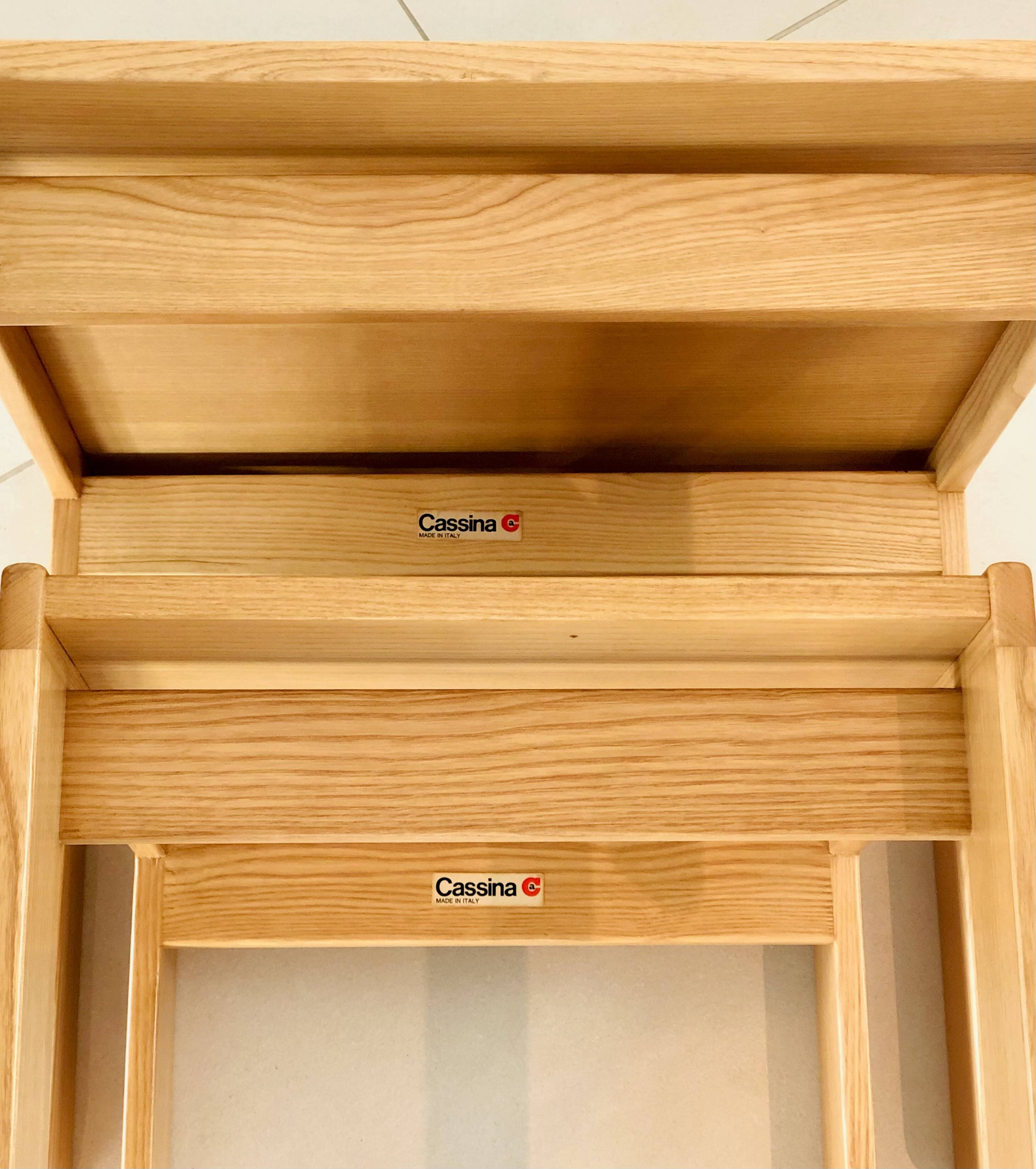 Model 777 ash nesting tables by Afra & Tobia Scarpa for Cassina, Italy 1960s