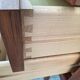 Vintage teak wardrobe, antique clothing cabinet.