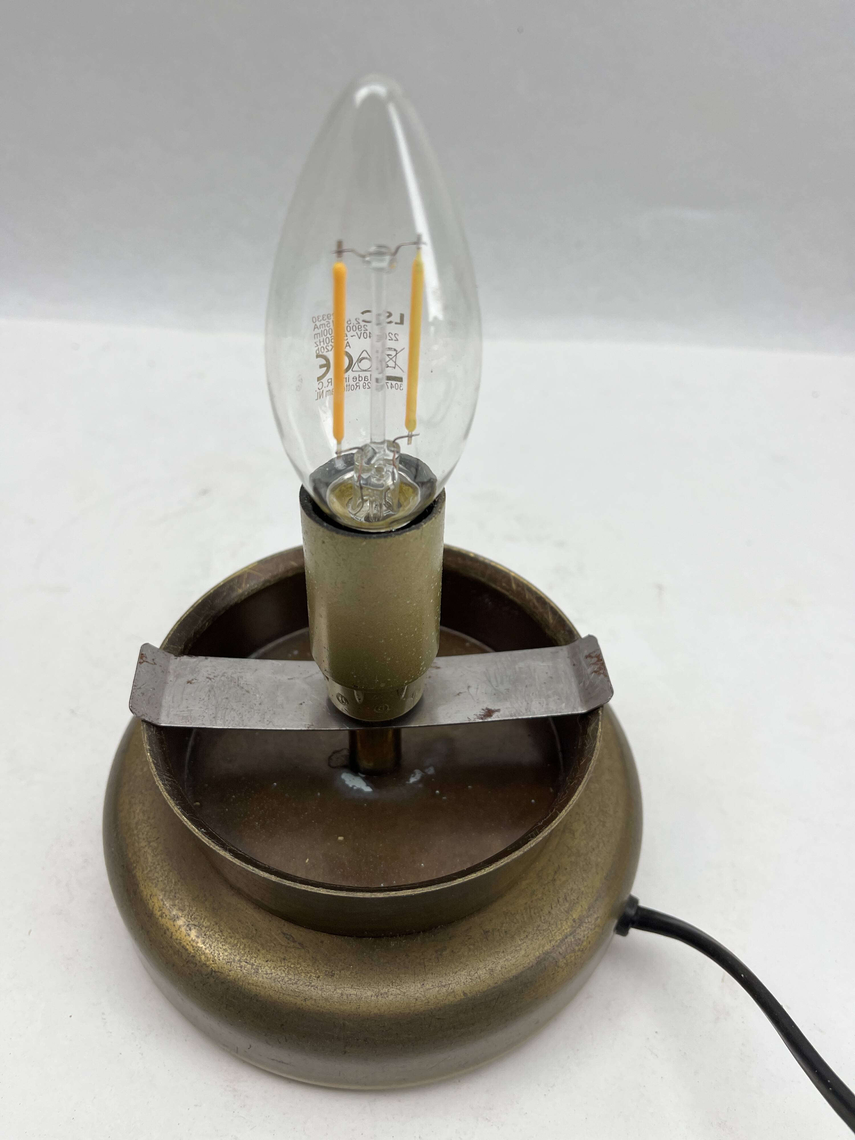 Glass table lamp, Peill & Putzler White Clouds, 1970s